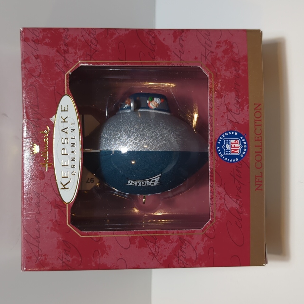 Vintage 1997 Hallmark NFL blimp ornament Philadelphia Eagles